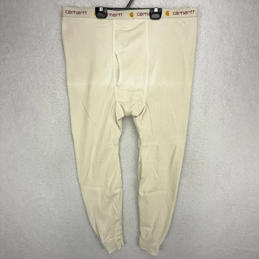 Carhartt Mens 2XL Thermal Long John Pants Cream K57 Cotton‎ Base Layer 2X-Large